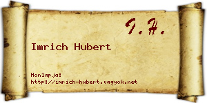 Imrich Hubert névjegykártya